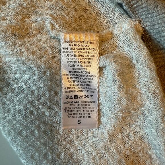 Anthropologie Saturday Sunday Waffle Cowlneck Pullover Top Small - Picture 8 of 8